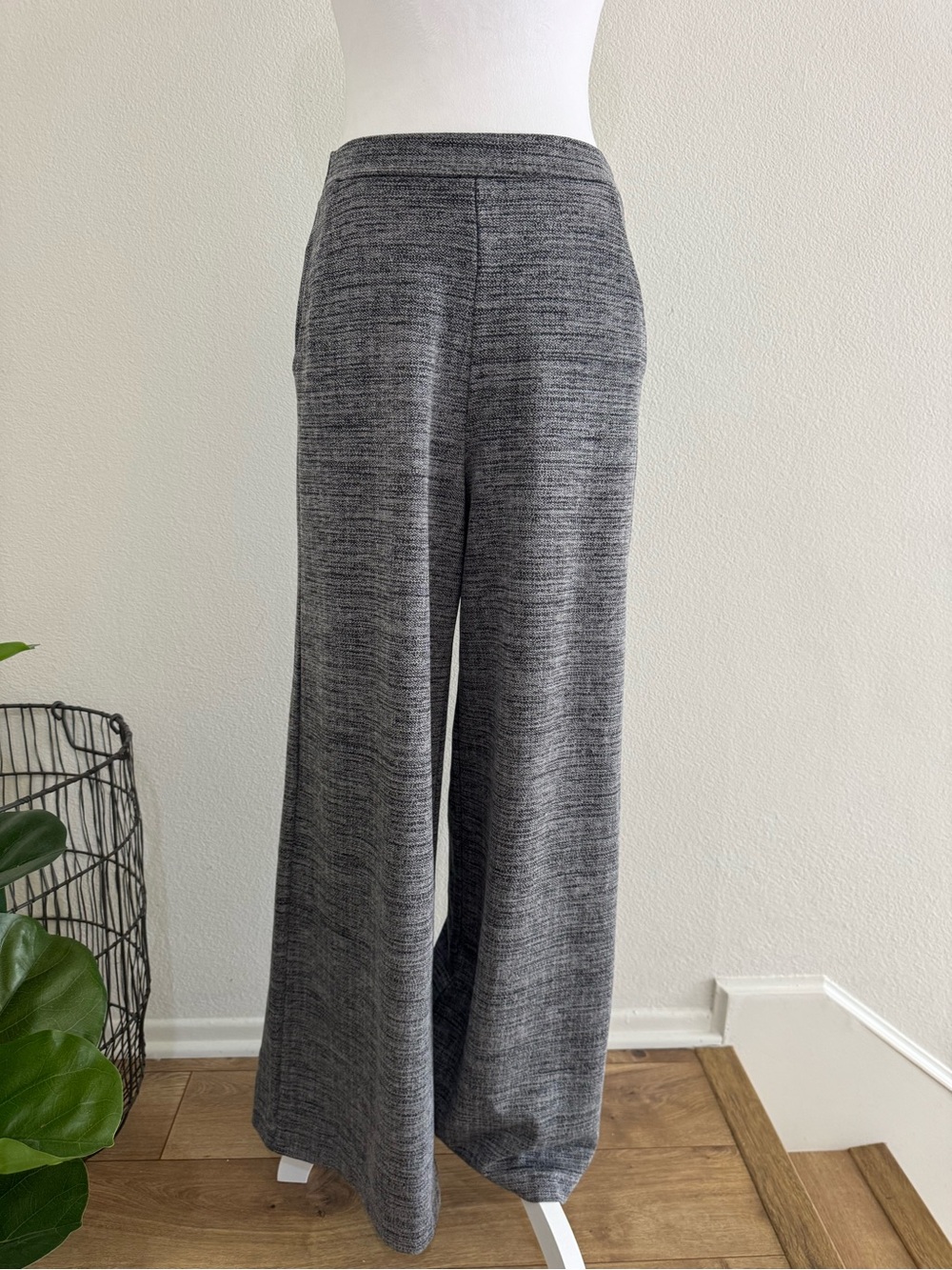 Banana Republic Wide Leg Knit Pants - Heather Gray